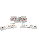 10 Pack DIN Rail Terminal Block PT4 Quattro 4 Conductor Push In Spring Clamp 32A 800V PA66 V0 Industrial Electrical Connectors Gray