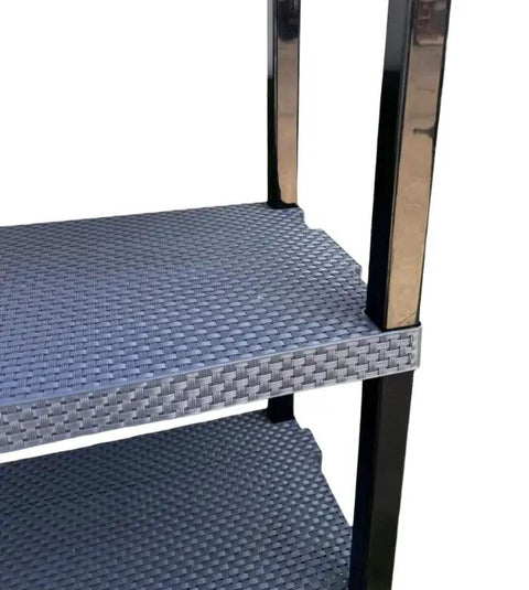 Close-up of adjustable shelves of Super Heavy Duty Plastic Modular Storage Cabinet Featuring Slammin Adjustable Shelves And Rock Solid Legs.