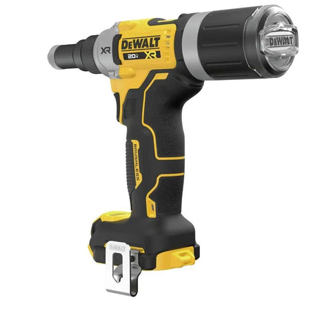 Rugged Brushless Cordless Rivet Drops Some Serious Muscle For No Sweat Stainless Steel Fastening And Cranks Out Three Hundred Rivets Per Charge With Foolproof Nose Piece Swap Design cordless rivet gun with ergonomic grip and battery slot.