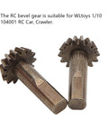 2 Pack Beefy Iron Bevel Gears For 1/10 Scale RC Crawler, Tough Replacement Parts, close-up of gear teeth and shafts