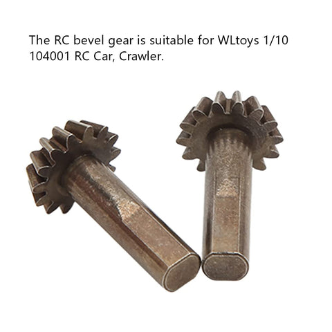 2 Pack Beefy Iron Bevel Gears For 1/10 Scale RC Crawler, Tough Replacement Parts, close-up of gear teeth and shafts