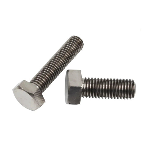 Two Hardcore Pure Titanium External Hex Bolts Built Different From Top Tier GR2 Alloy With Clean Bright Finish, DIN933 fasteners.