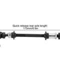 Rear Hollow Hub Axle With Quick Release 145mm And 175mm Length Steel Wheel Hub Replacement for bikes, 175mm quick release view