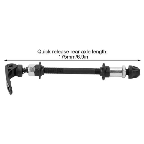 Rear Hollow Hub Axle With Quick Release 145mm And 175mm Length Steel Wheel Hub Replacement for bikes, 175mm quick release view