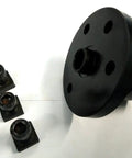 3 Inch Tilting Rotary Milling Indexing Table With M6 Clamp Kit, ER Collet Adapters, round black component with three clamps