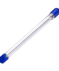 Straight Fire Heavy Duty Tungsten Carbide Burr Featuring An Extra Long Six Inch Shank And Double Cut Heads on blue handle.