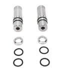 Stainless Steel Bench Dog Set 20mm for MFT Workbenches with T Track Connectors, visible rings and non-slip hold downs.