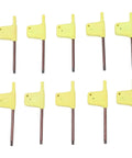 Solid 10-Piece Torx Screwdriver Set With Red Handles Featuring T5 To T20 Star Bits Perfect For Fixing Electronics Auto And Home Appliances Made Of Durable Steel That Is Built To Last And Ready For Any Heavy Lifting Job You Got. 10 yellow Torx bits with steel shafts