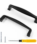 10 Pack 3 3/4 Inch 96mm Matte Black Cabinet Pulls For Modern Kitchen Cabinets Vanity And Wardrobe with screws and screwdriver
