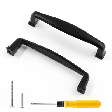 10 Pack 3 3/4 Inch 96mm Matte Black Cabinet Pulls For Modern Kitchen Cabinets Vanity And Wardrobe with screws and screwdriver