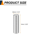 55 Pieces Dowel Pins M4 X 14mm 304 Stainless Steel Cylindrical Shelf Support Pegs For Metal Wood Furniture DIY Projects Fasten Elements Silver Easy Install, labeled product size.