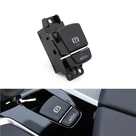 Upgraded Electric Parking Brake Switch Replacement For Bmw 5 Series G30 G31 G38 2017 To 2023 front and side view with buttons.