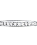 Straight Fire 14K White Gold Round Diamond Precision Cut Eternity Band For Her Size 9.5 side view showing round diamonds