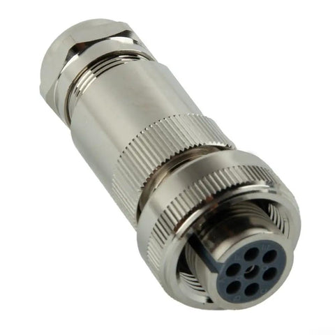 Rock Solid 7 Pin Proportional Valve Connector Working Dead Nuts Right With Rexroth Moog Parker And Atos Hydraulic Valves Full metal housing close-up.