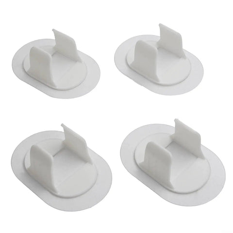 Washing Machine Hose Clamp Kit No Drill Wall Mount For 30 To 38 mm Hoses White Four Pack