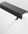 Close-up installation of 10 Pack Hidden Edge Cabinet Pulls Slick Matte Black Aluminum Finger Edge Handles For Cabinets And Drawers.