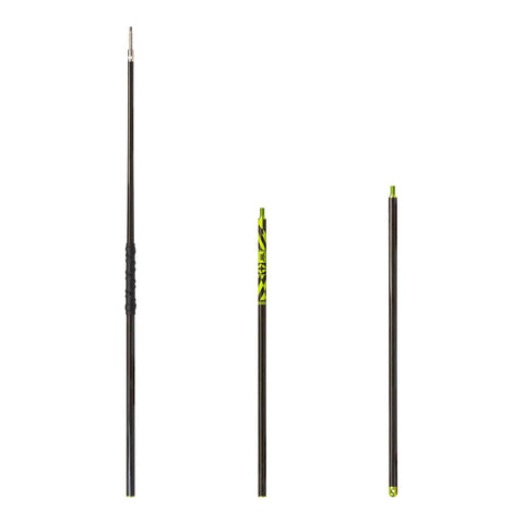 Shaka Black Carbon Polespear 7 Foot For Spearfishing Free Diving And Scuba Diving 3 Piece Carbon Fiber Pole With Aluminum Unions