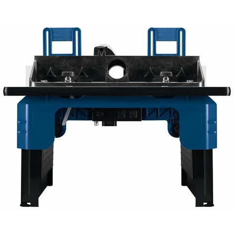 Ultra Portable Benchtop Router Table With Folding Legs, Easy Click Router Mounting System, Laminated MDF Top, front view