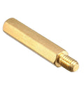 M4x25mm Plus 6mm Male Female Hex Brass PCB Spacer Standoff 20 Pack For FPV Drone Quadcopter showing detailed brass standoff.