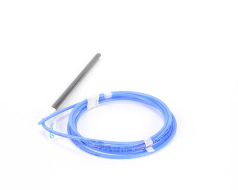 Blue Chemical Pickup Tube for Food Service Equipment, 1 Pack, Durable Tube for Cleaning and Sanitation, Easy Install, Plug And Play Ready for Beverage Dispensing Systems, Made in the United States. coiled blue tube with gray pickup wand