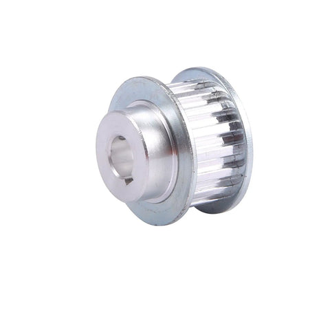 Heavy Duty Aluminum Synchronous Pulley Pair For Motor Belt Drives Mini Lathe Tooling Precision Machined 8mm Bore closeup view of pulley