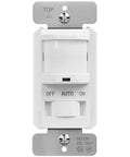 Front view of Motion Sensor Light Switch No Neutral Wire Required Operable Without Ground Wire 150W Dimmable LED PIR Sensor