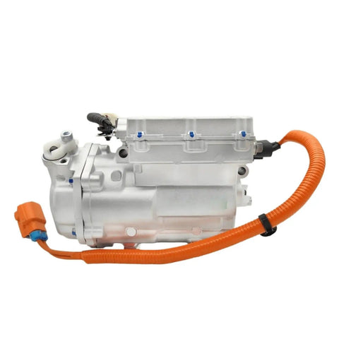 Heavy Duty Electric AC Compressor Direct Swap For Byd Qin Ev Replaces Oe Ha2em8103020 with orange wiring and clutch assembly.