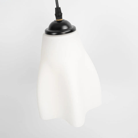 Kiven Instant Light Conversion Kit for 4/5/6inch Hole, 1-Light Glass Farmhouse Lighting Pendant with white glass shade.