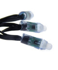 Close-up of Lit 500 Pack WS2811 LED Pixel String Lights, 12mm Round, Waterproof IP68, 12V, Individually Addressable RGB LEDs