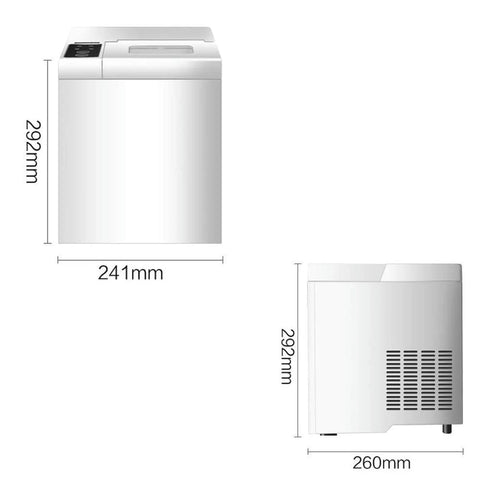 Countertop Ice Maker With Portable Cube Machine For Home Or Bar, compact design with measurements 292mm x 241mm x 260mm.