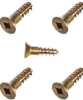 Silicon Bronze Wood Screws Number Ten By Three Quarter Inch Flat Head With Square Drive Built Tough For Exterior Projects, Weather Resistant And Durable, Set Of Fifty