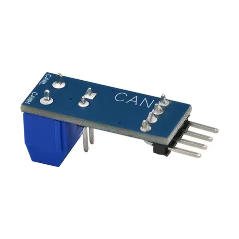 SN65HVD230 Can Bus Transceiver Module in blue PCB, measures 27x10.3mm, ideal for embedded work and automotive upgrades.