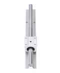 Heavy Duty Linear Rail Guide Kit With Steel Motion Shaft And Slide Block For CNC Robotics, 300mm Length, 2 Pack, Pro Grade, High Precision, Low Noise, Durable, Smooth Linear Motion For Automation Projects. Front view of steel linear rail with slide block