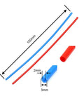 12 Pack Colorful Plastic Antenna Protection Tubes With Caps For RC Cars And FPV Drones Receiver Antennas Keeps Your Gear Safe From Crashes Lightweight Durable Easy Quick Install, showing 150mm tubes with 2mm ID and 3mm OD measurements.