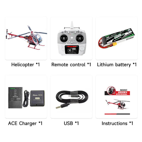 Ultra Realistic All Metal RC Helicopter With GPS And 2.4G Control 3 Blade 12CH Flybarless System H1 PRO set components.