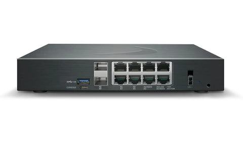 Badass Next Generation Firewall Rolls In At Two Point Five Gbps Loaded With One Year Total Secure Advanced Protection Bundle back view with ports.
