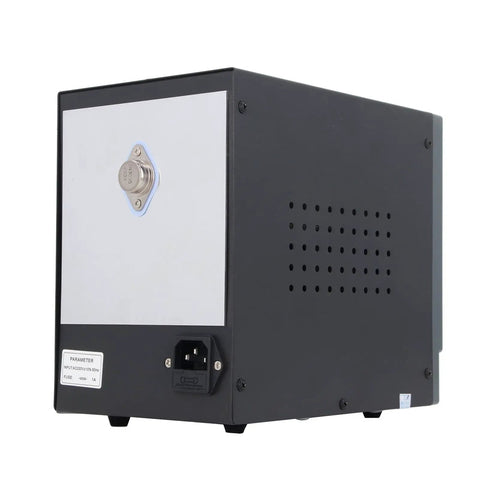 Heavy Duty Variable DC Power Supply 15V 3A Regulated Stabilized With Dual Display And USB Charging Port US Plug Ideal For Electronics Repair And Prototyping rear view with power input