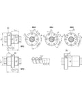 Schematic drawing of R151221013 Heavy Duty Ball Screw Nut Assembly showing dimensions and components for linear motion in machinery.