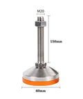 Heavy Duty Adjustable Leveler Feet 4 Pack Deliver Rock Solid Stability With Thick Carbon Steel Construction And 60Mm Base Diameter showing M20 screw and 150mm height.
