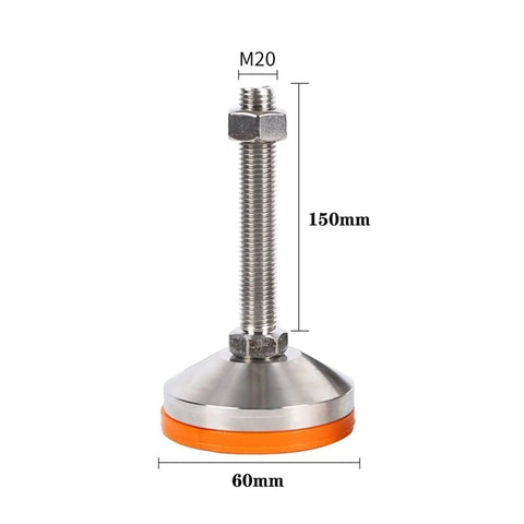 Heavy Duty Adjustable Leveler Feet 4 Pack Deliver Rock Solid Stability With Thick Carbon Steel Construction And 60Mm Base Diameter showing M20 screw and 150mm height.