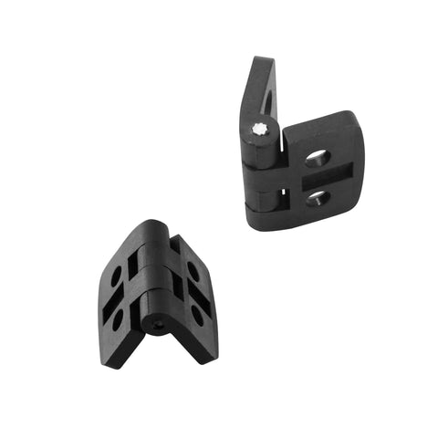 Plastic Cabinet Door Hinge 40x30mm Black Nylon Hinges With 8 Screws 2 Pack for Electrical Panels