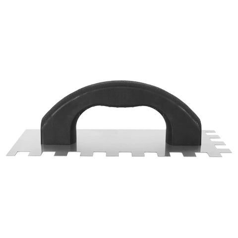 Budget Friendly Square Notch Flooring Trowel For Thinset Mortar Half Inch Notch 9 Inch By 4 Inch Steel Blade With Black Plastic Handle Built Tough