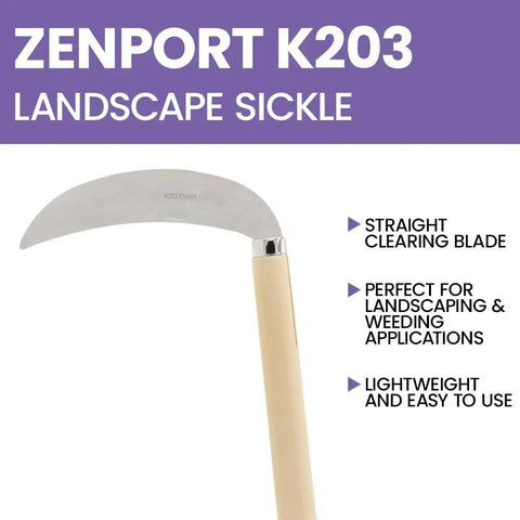 Landscape Sickle With 7 Inch Blade And Beige Handle For Edging Clearing Weeds Tall Grass And Fence Lines Comfortable Grip Great For Weed Whacking And Yard Maintenance 12 Pack displayed on a purple background