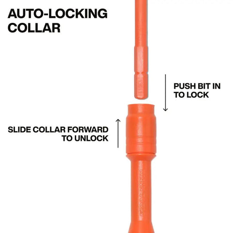 Close-up of Six-In-One Insulated Multi-Bit Screwdriver With Auto Locking Collar And In-Handle Bit Storage For Electrical Work