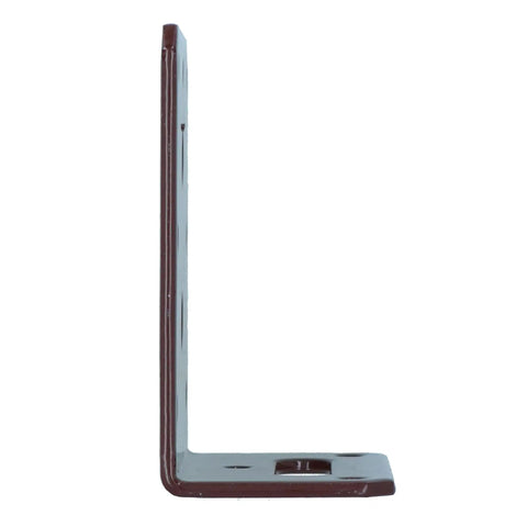 Heavy Duty Steel Angle Corner Brace L Shaped Reinforcement Fastener Plate 80 By 40 By 75mm shown from the side.