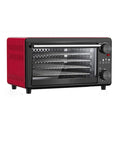 Top Notch 5 Layer Food Dehydrator With Mute No Sweat Drying Cycle And Easy Peasy 24 Hour Timer in red and black with clear trays