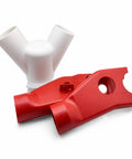 Heavy Duty Red Dust Hood For Machinery And Automatic Dust Collection Systems, featuring red plastic components for effective dust collection.