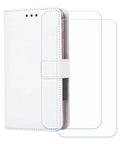 Premium White Snap-On Cover For Danew Trace T-One Plus Two Super Clear HD Tempered Glass Screen Protectors and two glass sheets.