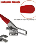 Two Pack Self Locking 304 Stainless Steel Toggle Clamp with red handle, 400 lbs capacity, side mount hold down buckle clamp tool.