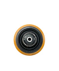 150X50 Or 60-12Mm Forklift Stabilizer Wheel Oller Part For Heavy Duty Equipment Replacement, top view of durable wheel with orange rim.